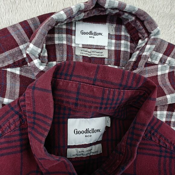 Goodfellow Shirt Bundle Men's L Red  Standard Slim Cozy Soft Outdoor Cabincore - Picture 5 of 8